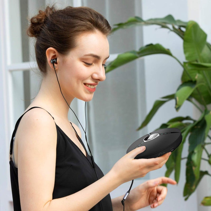 KLIM Discman Portable CD Player with Headphones, Built-in Battery - New Version - CD Players for Home, Car - Compatible w/SD Card, CD-R, CD-RW, MP3, WMA - 5 EQ Effects - Black - Image 4